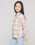 Little M Long Sleeve Shirt Blouse Checkered Collar
