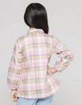 Little M Long Sleeve Shirt Blouse Checkered Collar