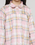 Little M Long Sleeve Shirt Blouse Checkered Collar