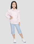 Little M Long Sleeve Shirt Blouse Kerah Ruffle Bawah