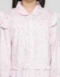 Little M Long Sleeve Shirt Blouse Kerah Ruffle Bawah