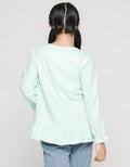 Aero Long Sleeve Shirt Kotak-Kotak Bawah Ruffle