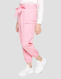 Aero Jogger Culottes Elastic Waist Ribbon Button Pocket