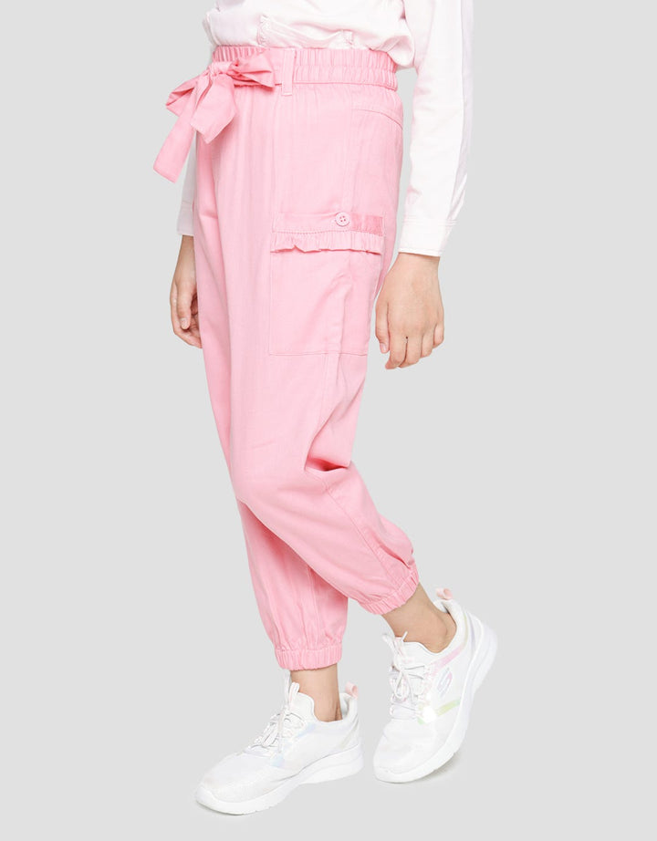 Aero Jogger Kulot Pinggang Karet Pita Kancing Saku