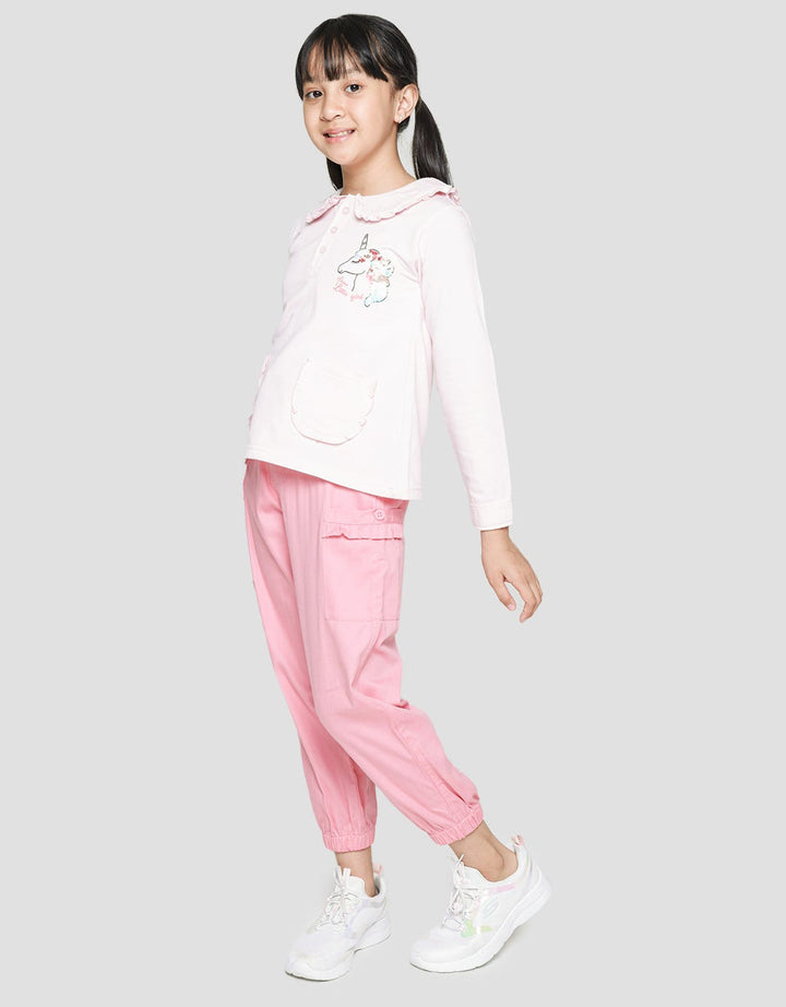 Aero Jogger Kulot Pinggang Karet Pita Kancing Saku