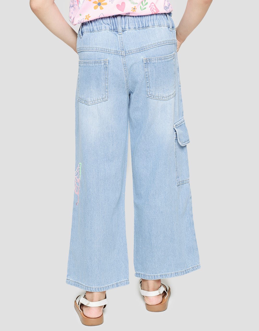 Aero Wide Leg Butterfly Denim Girls