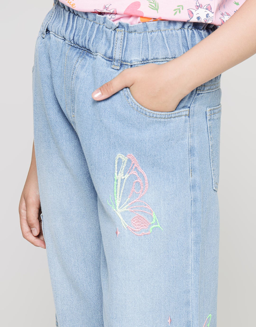 Aero Wide Leg Butterfly Denim Girls