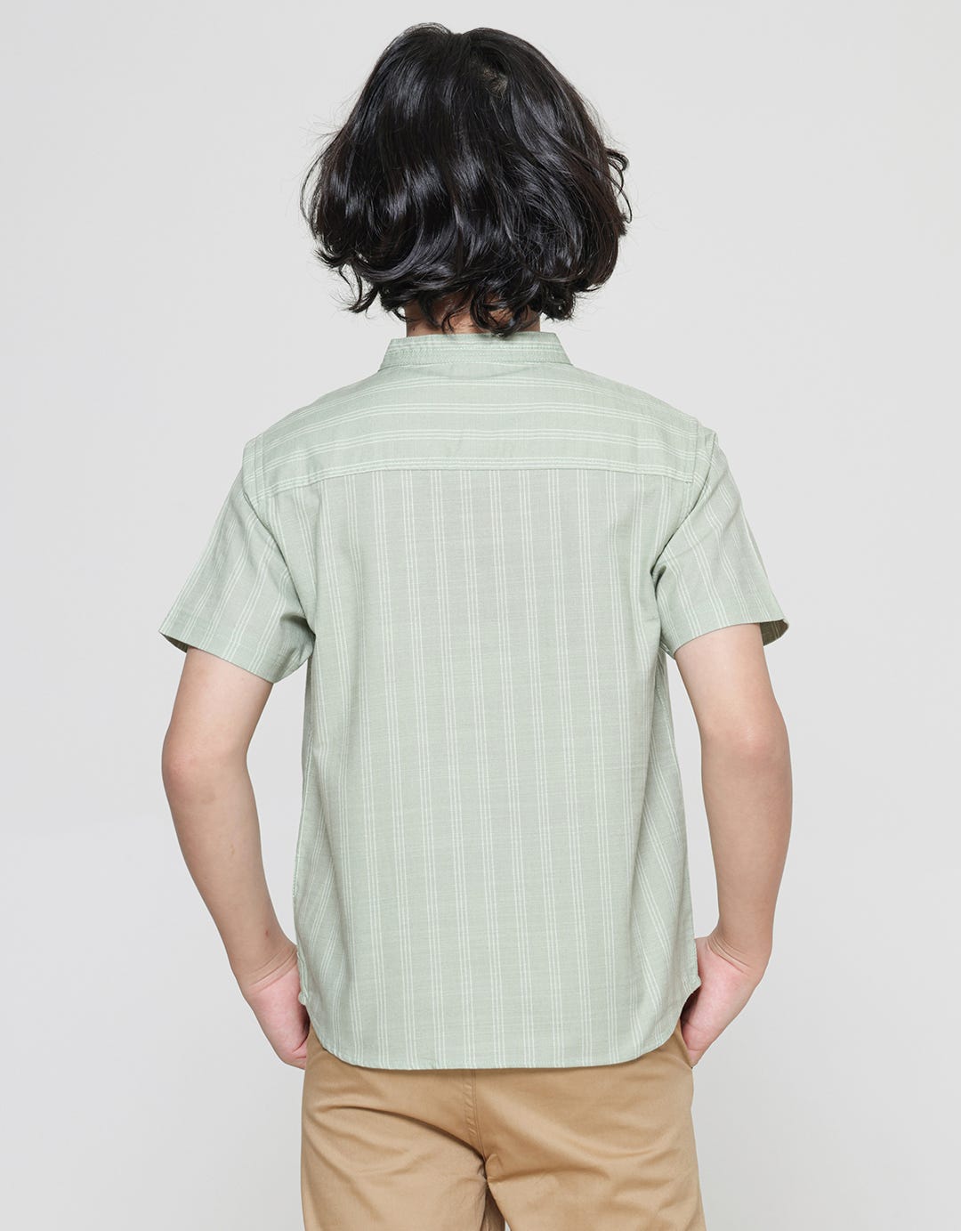 Little M Stripes Linen Koko Anak Laki-laki