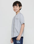 Little M Solid Texture Kemeja Koko Casual Anak Laki-Laki