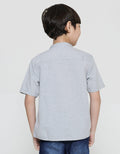 Little M Solid Texture Kemeja Koko Casual Anak Laki-Laki