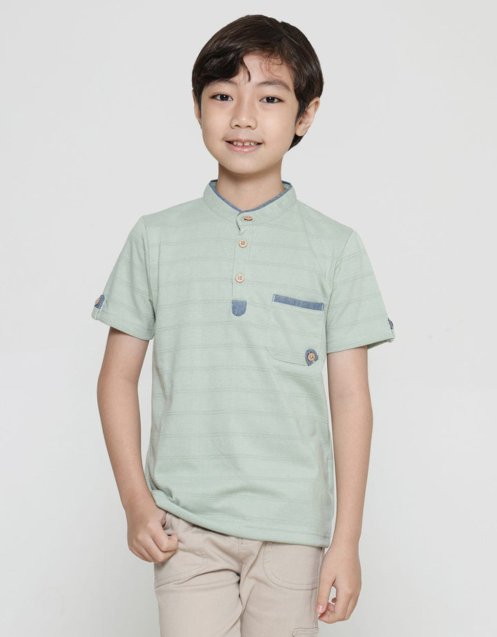 Little M Henley One Pocket Boys Short Sleeve T-Shirt