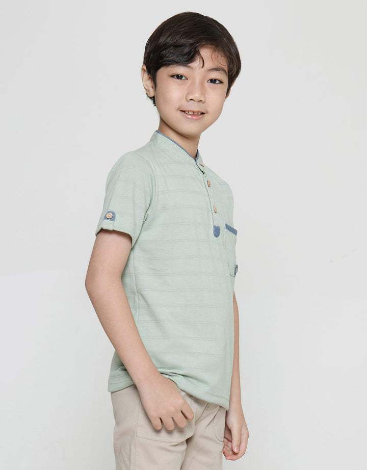 Little M Henley One Pocket Boys Short Sleeve T-Shirt