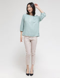 St. Yves Texture Women's Pucker Blouse