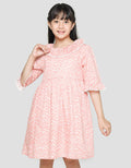 Sweet Miss Long Sleeve Midi Dress Print Bunga Kerah