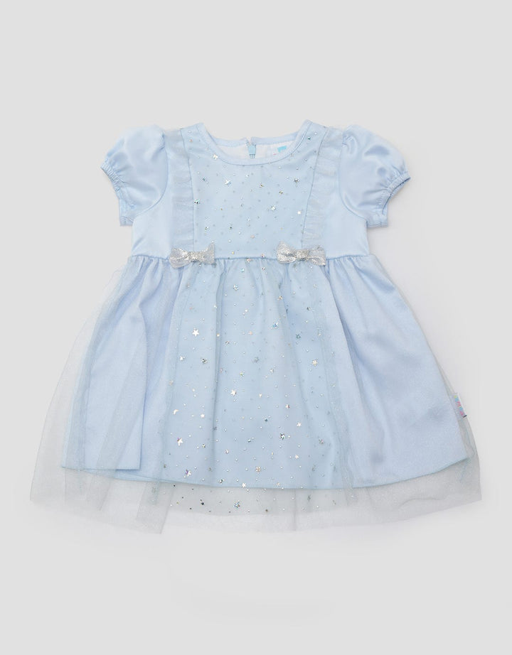 Pipiniko Short Sleeve Midi Dress Blue Sequin