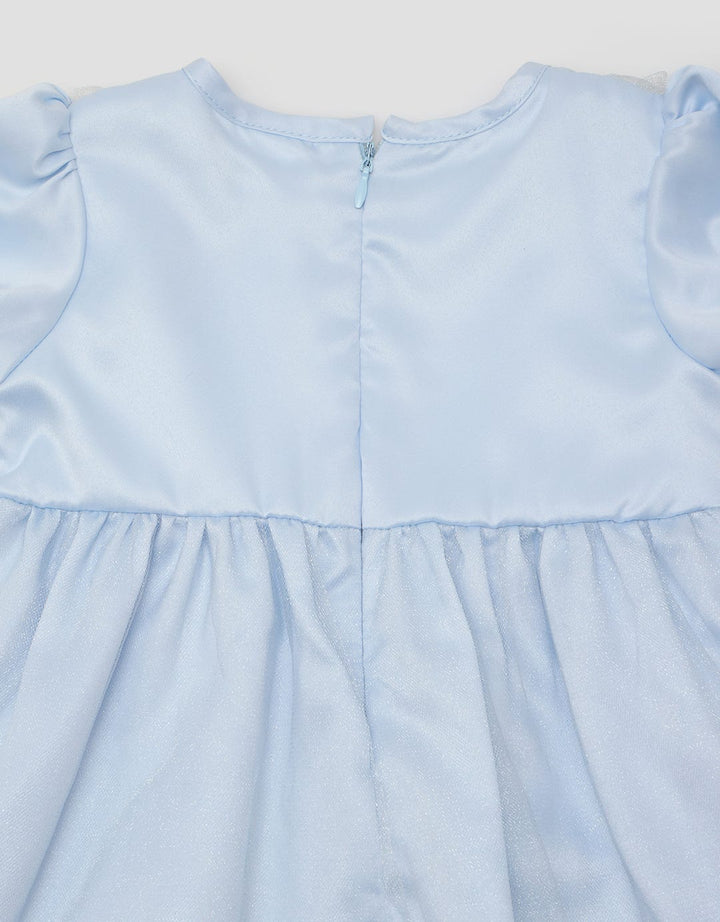 Pipiniko Short Sleeve Midi Dress Blue Sequin