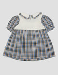 Pipiniko Short Sleeve Midi Dress Combi Knit Colar Ruflle