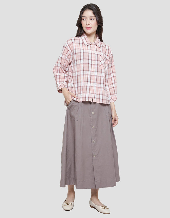 Triset Casual Full Print Blouse Wanita