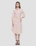 Triset Ladies Plaid With Belt Dress Wanita