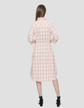 Triset Ladies Plaid With Belt Dress Wanita