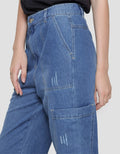Triset Casual Celana Ripped Denim Wanita