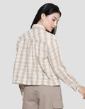 Triset Ladies Check Crop Blouse Wanita