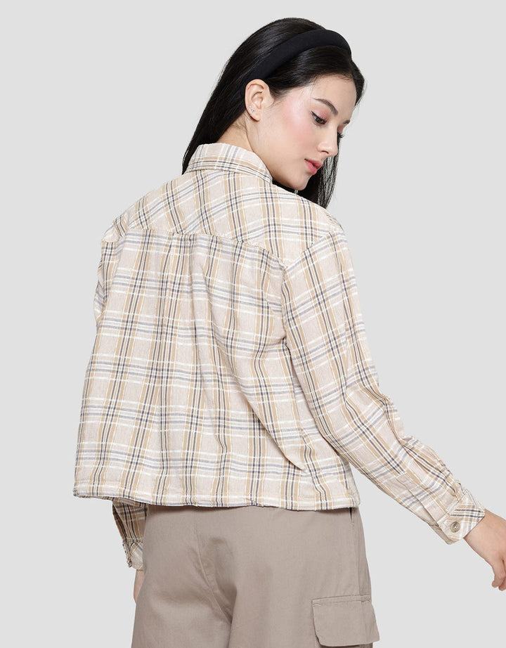 Triset Ladies Check Crop Blouse Women