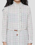 Triset Ladies Belt Square Dress Blouse Wanita