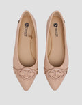 Triset Buckle Point Sepatu Flat Wanita