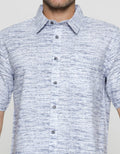 Cole Linen Slub Abstract Kemeja Lengan Pendek Pria