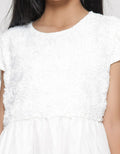 Sweet Miss Aplikasi Bunga Bawah Tile Midi Dress Anak Perempuan