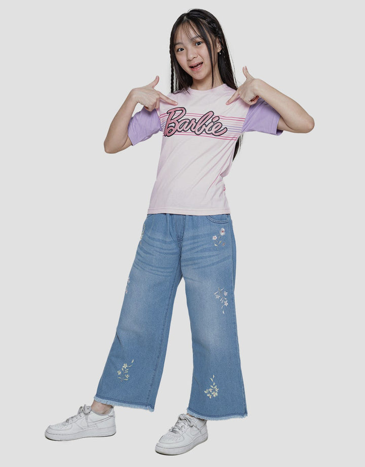 Barbie Drawstring Sleeve Kaos Anak Perempuan