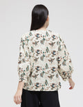 Connexion 3/4 Blouse V-neck With Button Ballon
