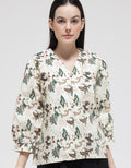 Connexion 3/4 Blouse V-neck With Button Ballon