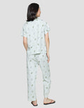 Disney Short Sleeve Pajama Pants Minnie Leaves Rayon