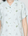 Disney Short Sleeve Pajama Pants Minnie Leaves Rayon
