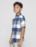 Nevada Print Check Kemeja Lengan Pendek Anak Laki-Laki