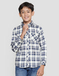 Nevada Boys Pique Long Sleeve Shirt Print Check