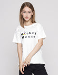 Disney Mickey Mouse Print Kaos Wanita