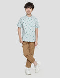 Little M Fullprint Dino Slub Koko Lengan Pendek Anak Laki-laki