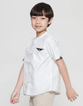 Little M Kemeja Koko Lengan Pendek Seasonal Solid Anak Laki-laki