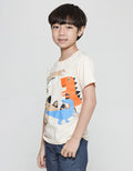 Little M Dino Cartoon Kaos Anak Laki-laki