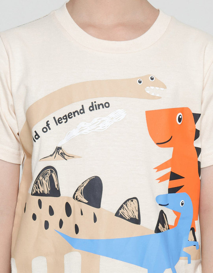 Little M Dino Cartoon Kaos Anak Laki-laki