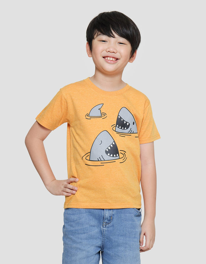 Little M Sharky Print Kaus Anak Laki-laki