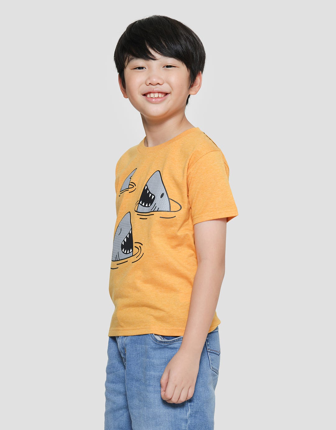 Little M Sharky Print Kaus Anak Laki-laki