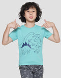 Little M Print Dino Kaos Lengan Pendek Anak Laki-Laki