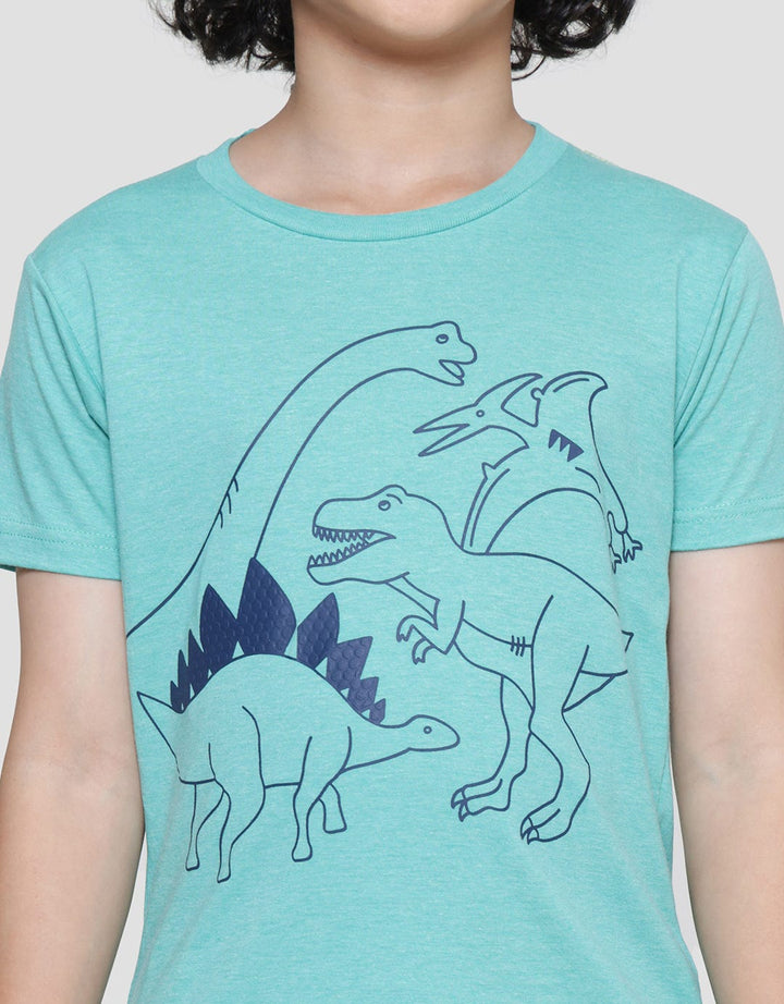 Little M Print Dino Kaos Lengan Pendek Anak Laki-Laki