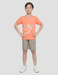 Little M Shark Print Kaos Lengan Pendek Anak Laki-Laki