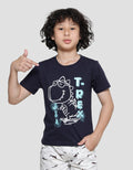 Little M Dino Print Kaos Lengan Pendek Anak Laki-laki