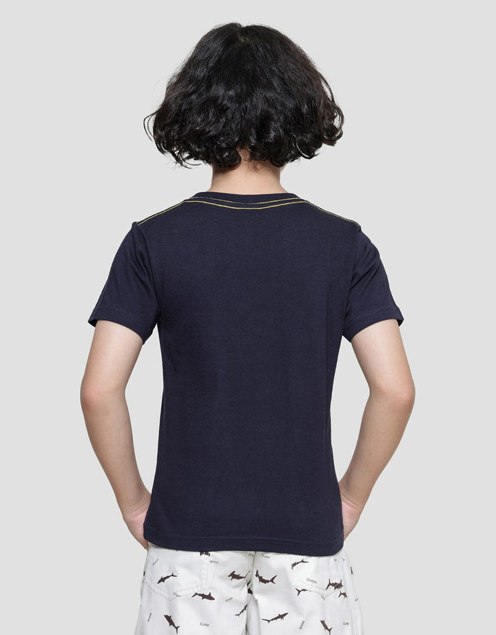 Little M Dino Print Kaos Lengan Pendek Anak Laki-laki